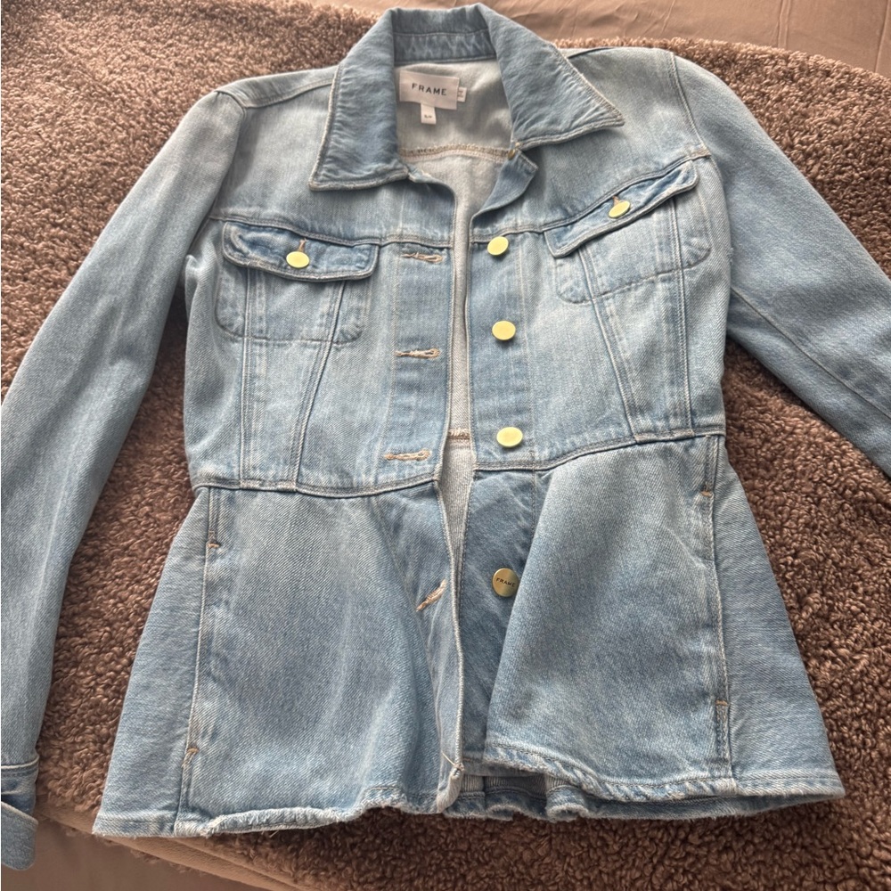 Frame flounce hem denim jacket - Picture 5 of 7